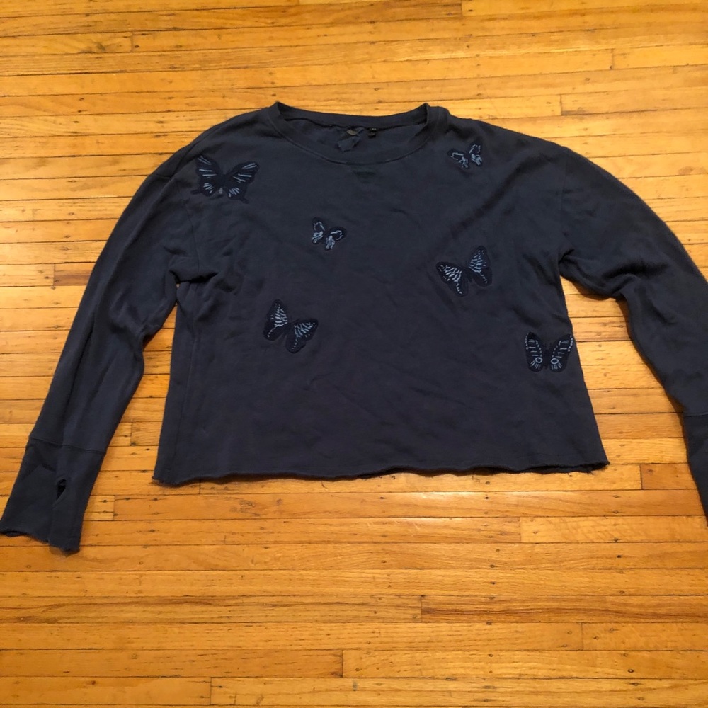 Blue large fitting sweatshirt
